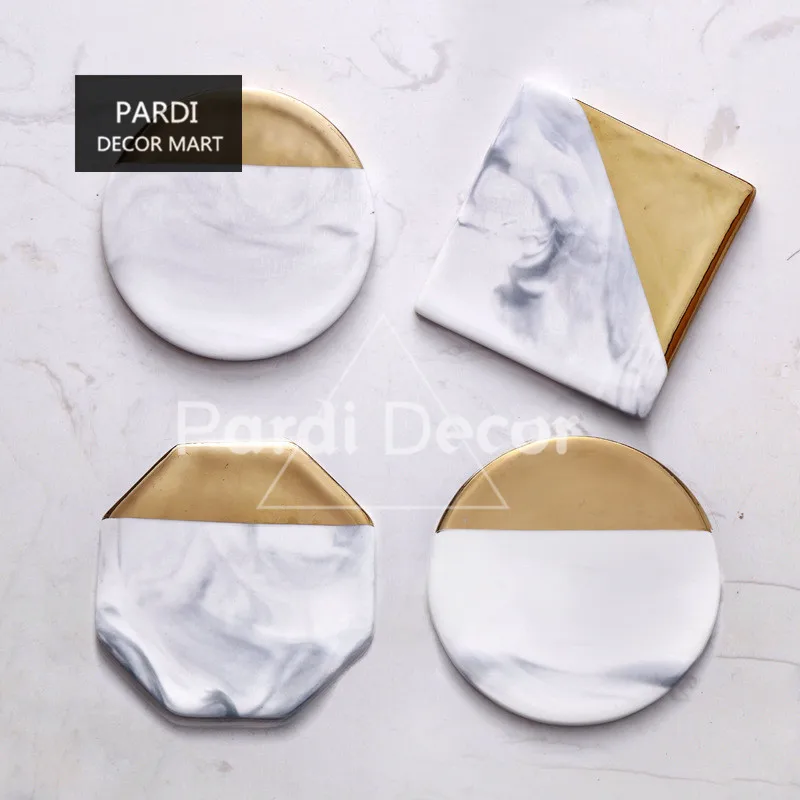 Позолоченный край керамический коврик для ужина горшка 1 шт./лот|cup mat|place matpot mat |