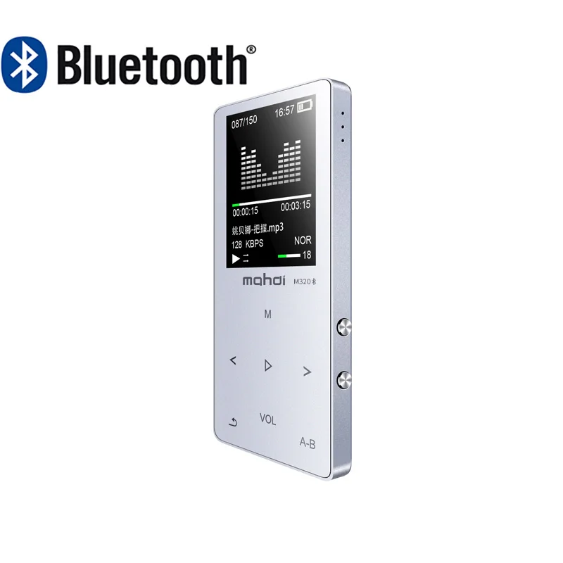 Mahdi M320 металлический спортивный мини MP3-плеер bluetooth Портативный аудио 4G/8G/16G со встроенным динамиком fm-радио APE Flac музыкальный плеер