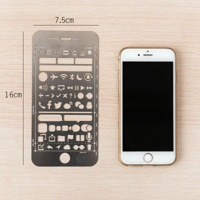 

Cutout multifunctional stainless steel doodle drawing ruler portable loose-leaf ruler