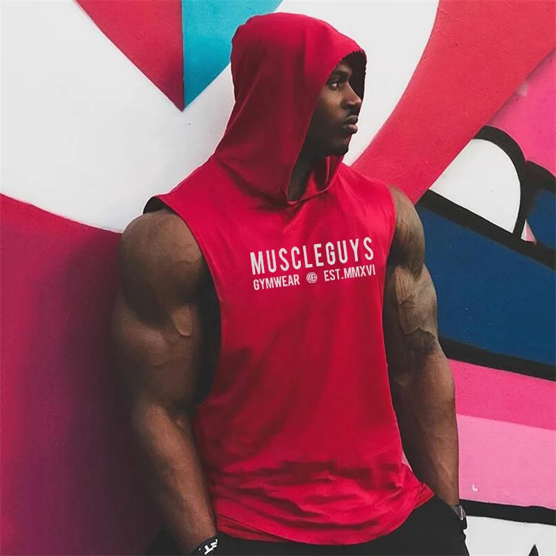 Muscleguys Бодибилдинг Стрингер без рукавов толстовка жилет для спортзала майки