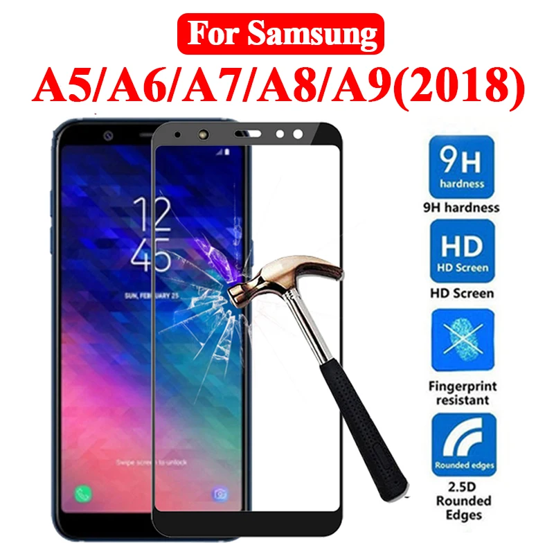 Защитное стекло для samsung galaxy a6 a7 2018 a8 plus a9 a5 закаленное защита экрана tremp samsyn |