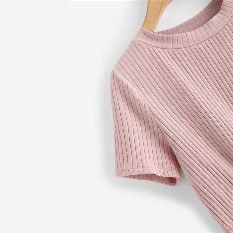SweatyRocks неоновая цветная футболка с узлом спереди, стильная модная эластичная футболка, летняя повседневная женская желтая футболка и топы