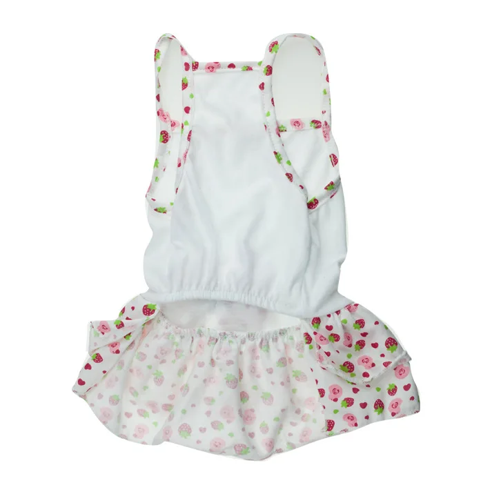 Hot Sale Girl Dog Clothes Cotton Cute Strawberry Print Dresses With Bow For Small Dogs Chihuahua Teddy Poodle Skirl XS-L | Дом и сад