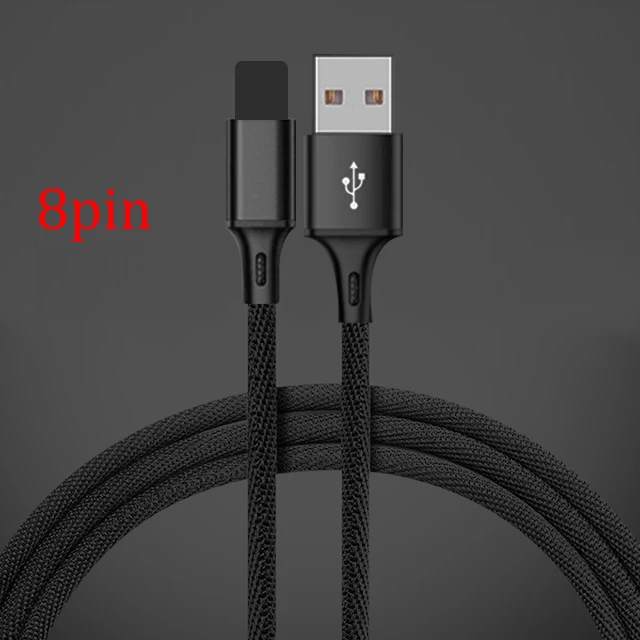 Cable for 8pin Usb кабель Micro USB кабель 1 м Быстрая зарядка 3,0 кабель для передачи данных usb type C кабель USB для samsung S10 S9 Xiaomi линия зарядного устройства для мобильных телефонов - Тип штекера: Cable for 8pin