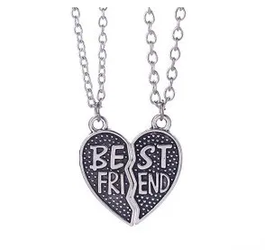 Лидер продаж 2 шт./компл. серебро сердце дружбы ожерелье bff Лучшие Друзья Навсегда
