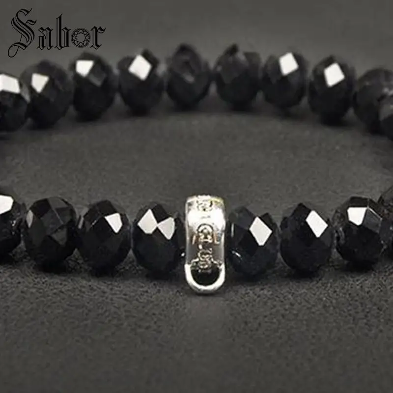 Fashion Colorful Color 10mm Crystal Beads Elastic Bracelets Bangles Jewelry For Women thomas Charms Bracelet silver color | Украшения и