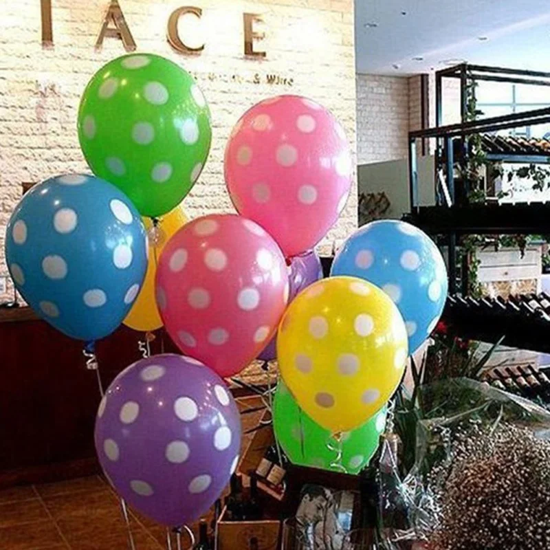 2018 Helium Balloon Happy Birthday Wave Point Ball 12inch Atex Round Colorful For Children Kids Party Decor Supplies | Дом и сад
