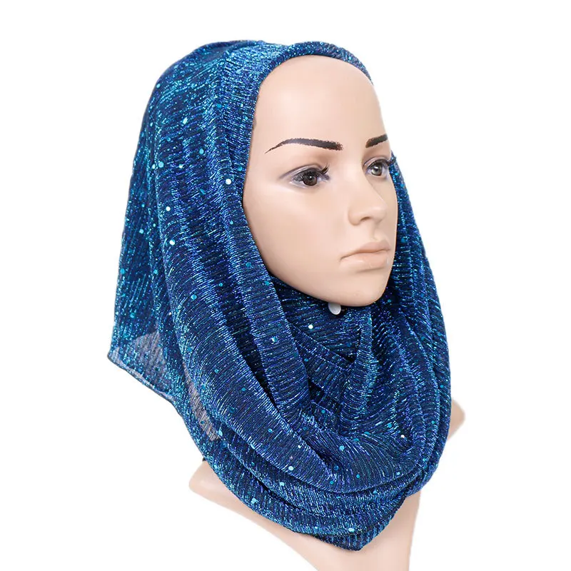 Новинка, брюки с золотым блеском Однотонные Hijab шарф мусульманский головной шарф-шаль мусульманская одежда на сезон весна-лето;