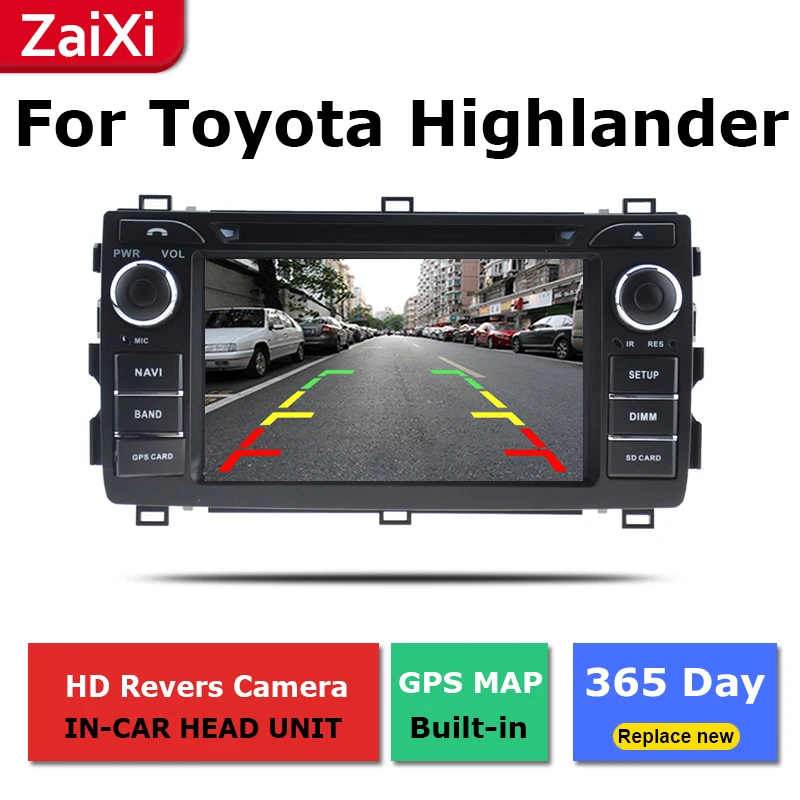 ZaiXi android автомобильный dvd GPS; Мультимедийный проигрыватель для Toyota Highlander Kluger 2000~ 2007 автомобильный dvd Навигация Радио Аудио видео плеер