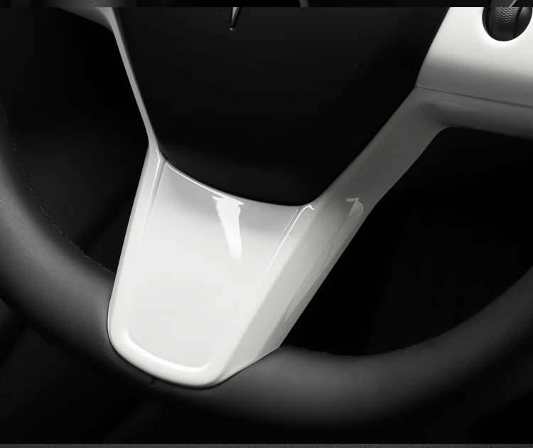 LUCKEASY Автомобильный руль декоративная заплатка для Tesla модель 3 ABS рулевое колесо аксессуары декоративная рамка патч красный/белый