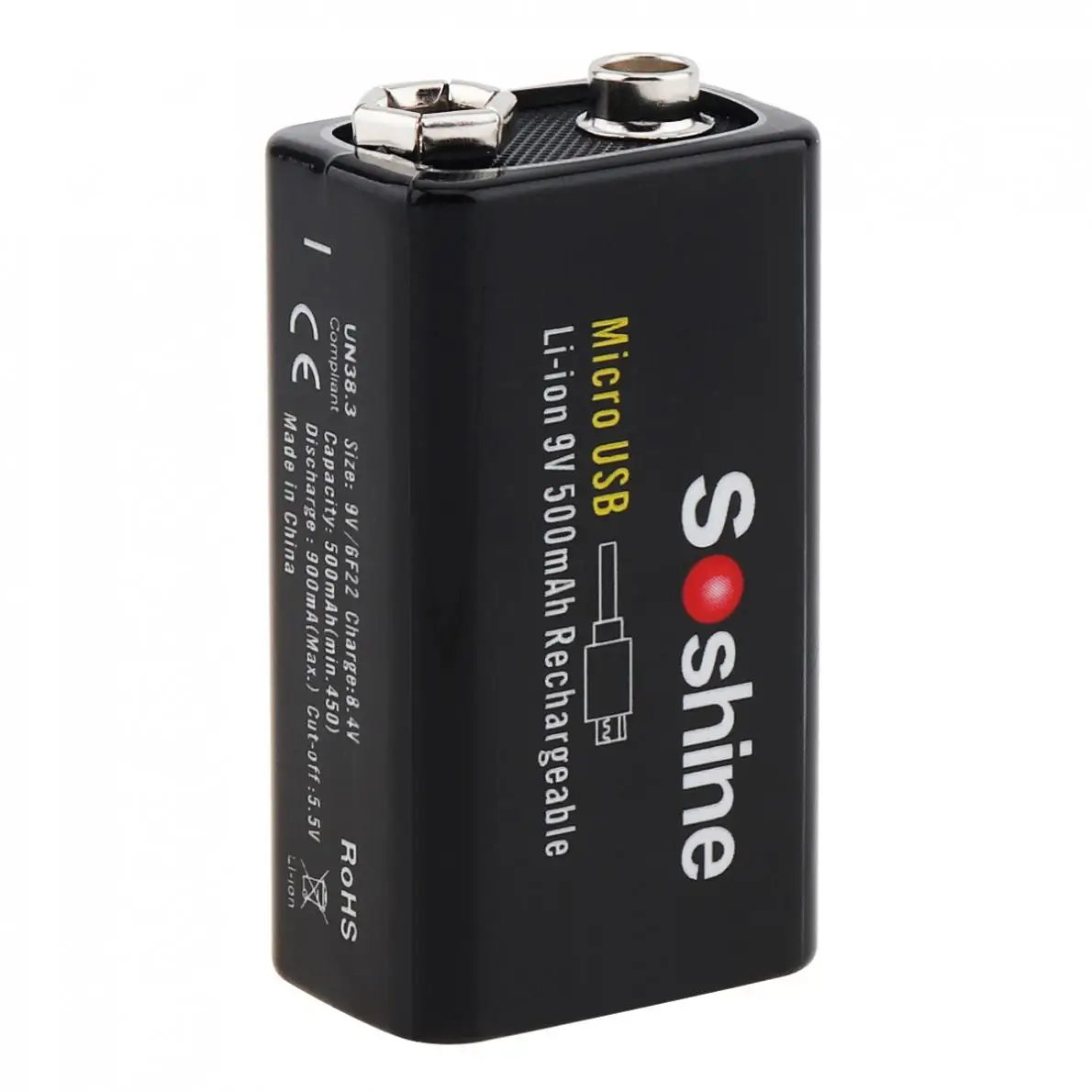 2 шт./лот 9V 6F22 500mAh Li-Ion 7 4 V 3.3Wh Аккумуляторная Батарея Micro USB защищенная для