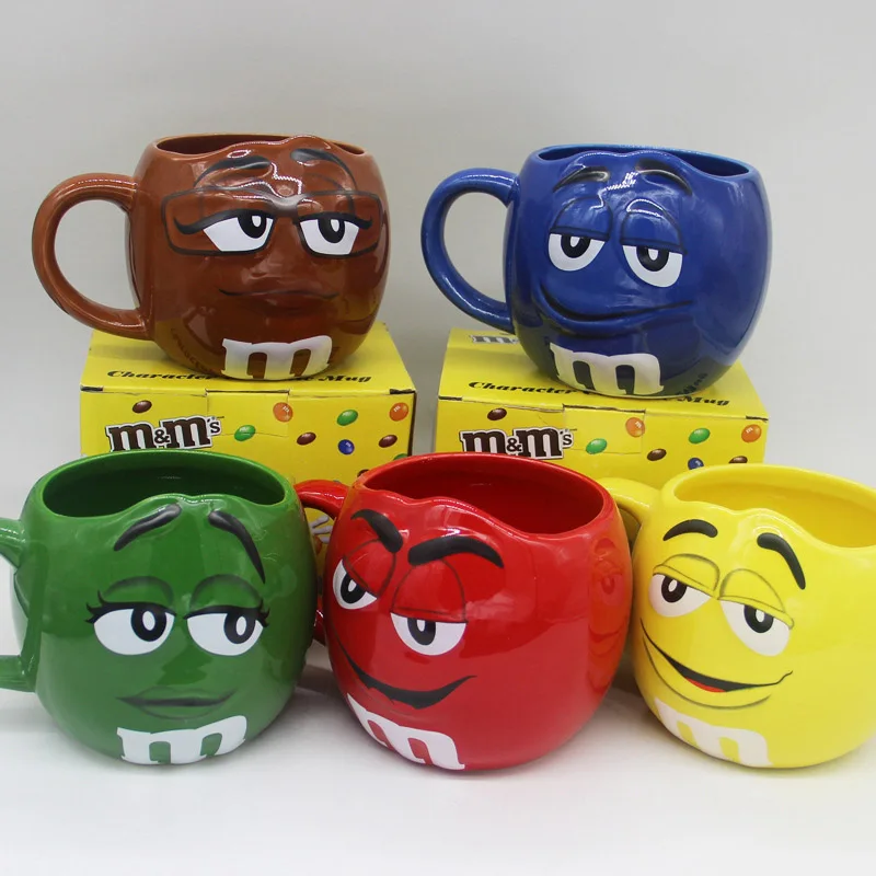 Новинка 680 мл M& M кофейные кружки керамические чайные чашки и кружки большой емкости марка милый боб Экспрессия мультфильм посуда для напитков подарки для детей