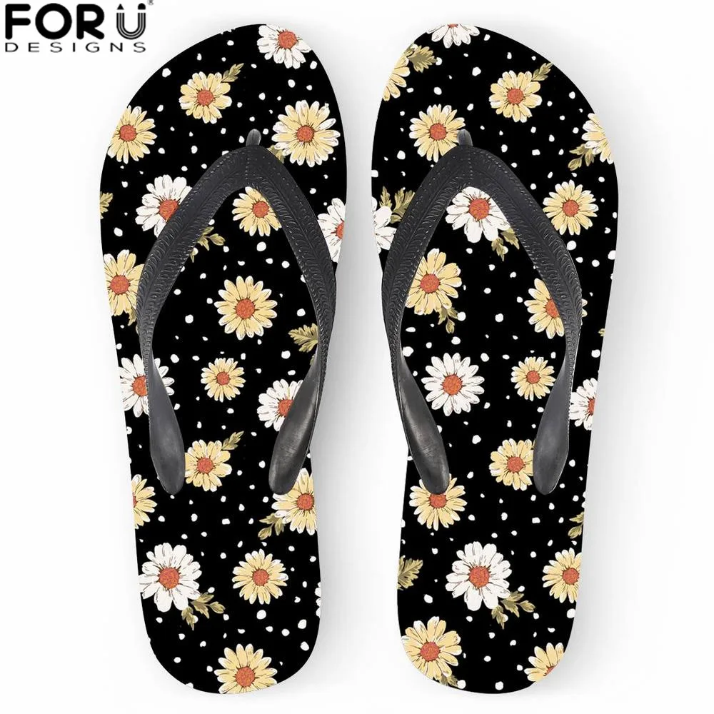 FORUDESIGNS/Летние Повседневные тапочки нескользящие женские Вьетнамки с принтом