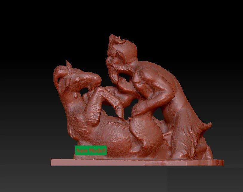 

3D model relief STL models file format Goddess of mercy Catch the goats
