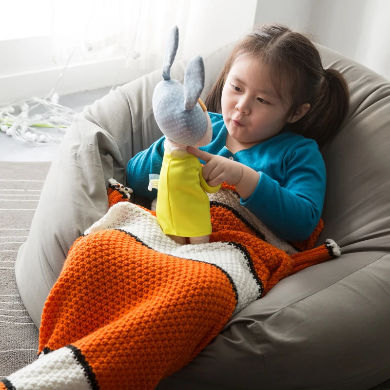 Детские одеяла вязаные милые нимо клоун хвост русалки пеленка обертка для детей