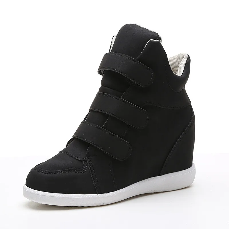 1 high heel ladies casual shoes wedge with ladies sneakers casual platform shoes breathable increase footwear - Цвет: 1