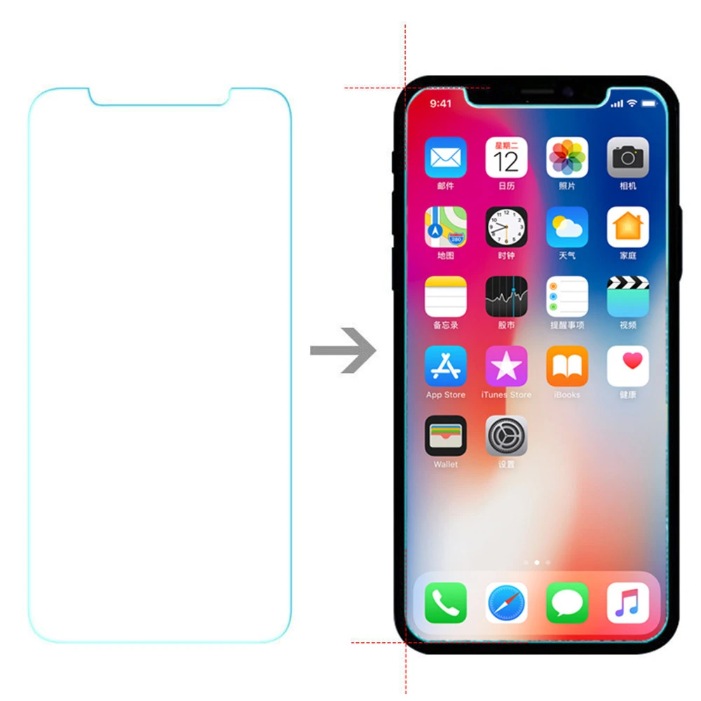 2 шт Закаленное стекло Защитная крышка экрана для iPhone XR/iPhone XS/iPhone xs max