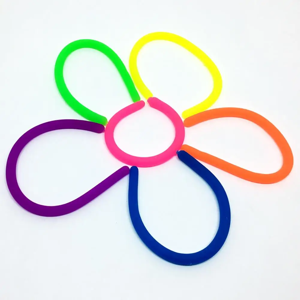 16PCS Anti-stress Decompression Rope TPR Soft Rubber Noodle Adult Anti-anxiety Toy Elastic Children Gift Wholesale | Игрушки и хобби