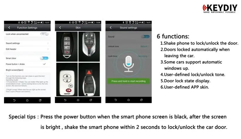 Новое прибытие KEYDIY KD OBD запись для смартфонов в автомобиль пульты вход без провода не требуется английская версия