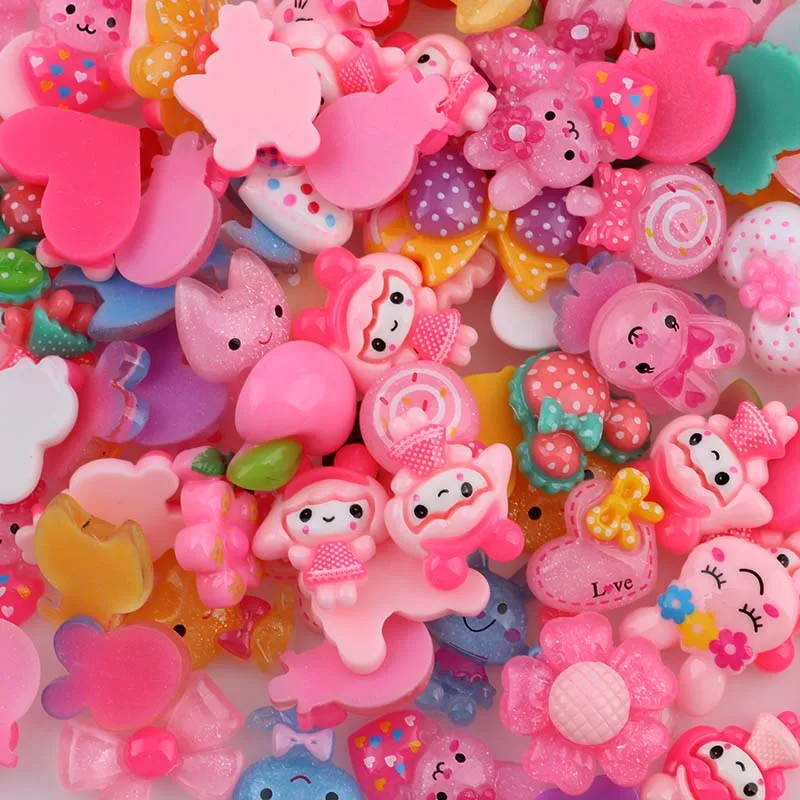 30 шт. смешанный стиль полимерный бант сердце кролик животные миниатюрные цветы