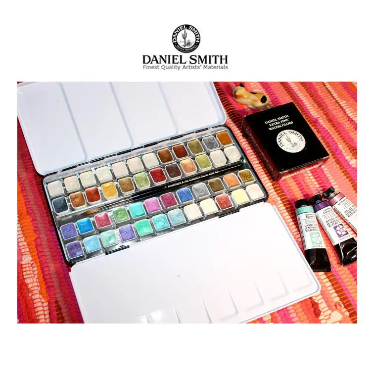 Danel Smith, перламутровые краски, Водные краски, 48 цветов в упаковке, DS, Водные Цвета - Цвет: 1.5ml black iron box