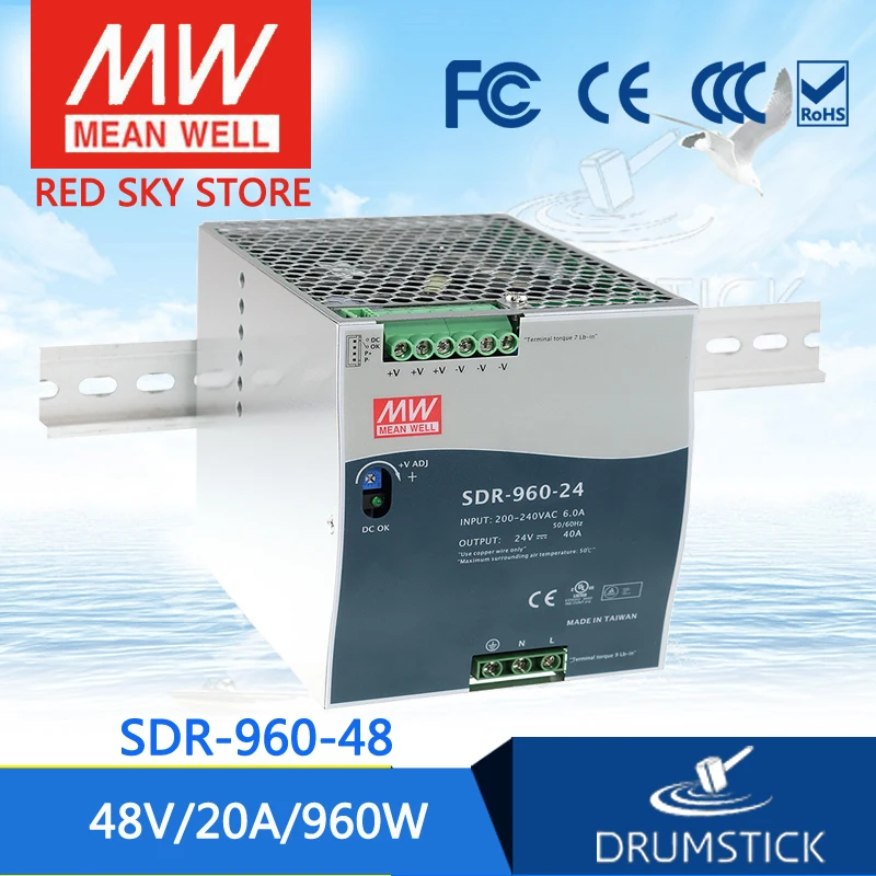 По специальной цене товара MEAN WELL! SDR-960-48 48V 20A meanwell SDR-960 960W один Выход промышленные