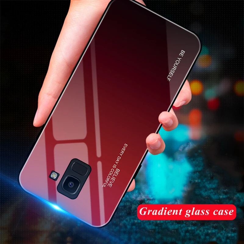 Чехол из закаленного стекла для Samsung Galaxy S8 S9 S10 Plus S10e A50 A30 70 A7 J6 A8 2018 Note 8 9 M30 M20 Aurora