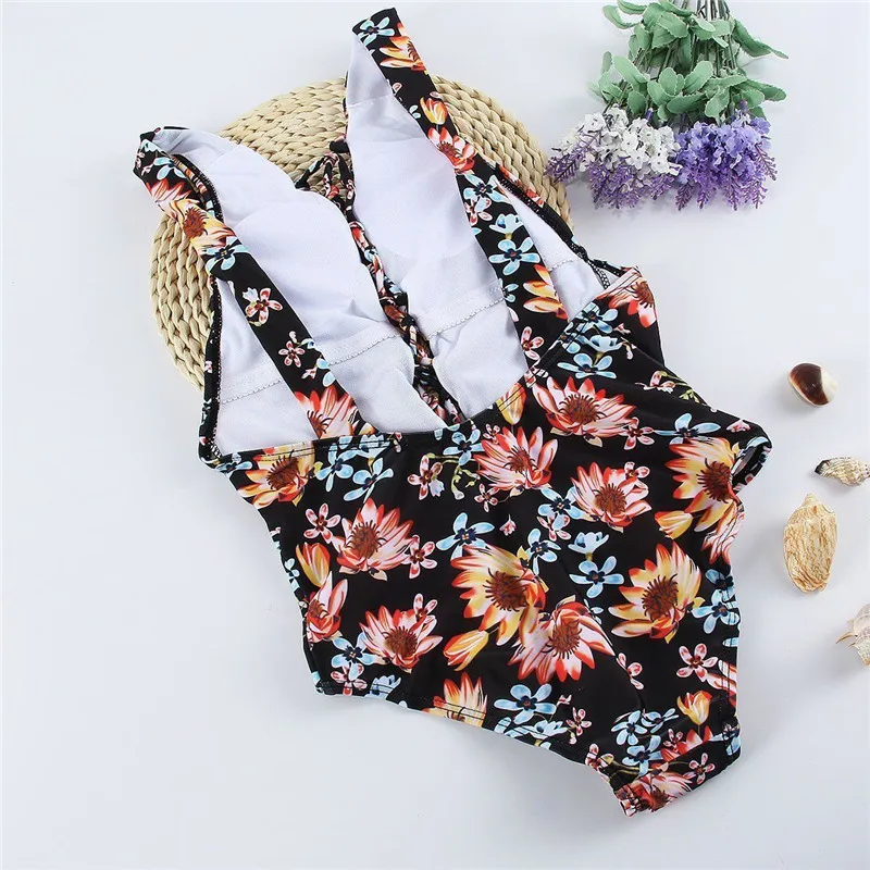 Цельный купальник 2019 сексуальный с перекрестной спиной женский винтажные