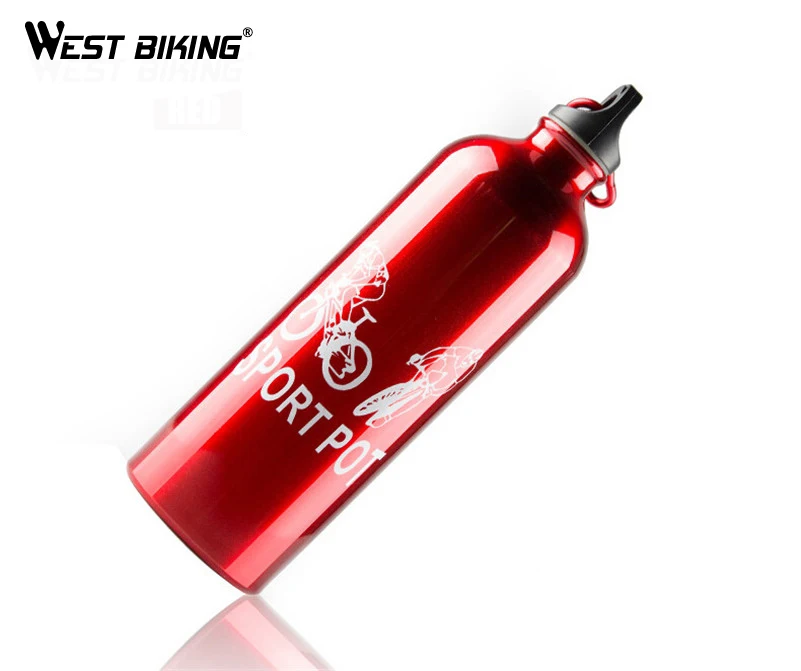 Портативная бутылка для воды велосипеда из алюминиевого сплава 750 мл с карабином