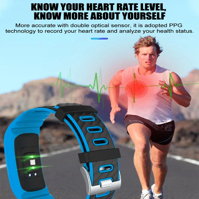 Color Screen Sport Smart Bracelet P4 0.96 inch Blood Pressure Heart Rate Monitor Bluetooth Band Wristbands For Android IOS | Электроника