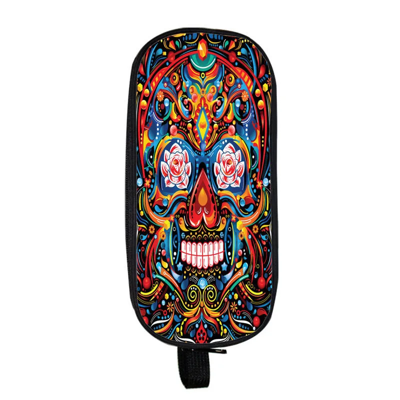 Рюкзак Rock Cold Skull, школьная сумка в стиле аниме, Мультяшные рюкзаки, Детская мода, рюкзак для ноутбука, рюкзак для путешествий для мальчиков-подростков - Цвет: Pencil Holder 05