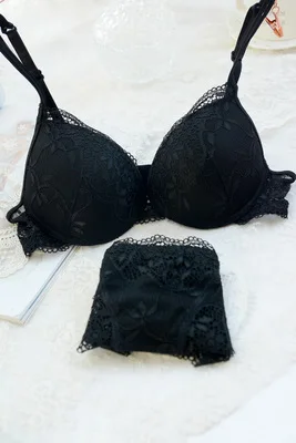black Voplidia,,, бюстгальтер без косточек, сексуальный, полный, кружевной, бюстгальтер, собирает, VS, сексуальный, пуш-ап, нижнее белье, женское белье, бюстгальтер, набор с трусиками - Цвет: black