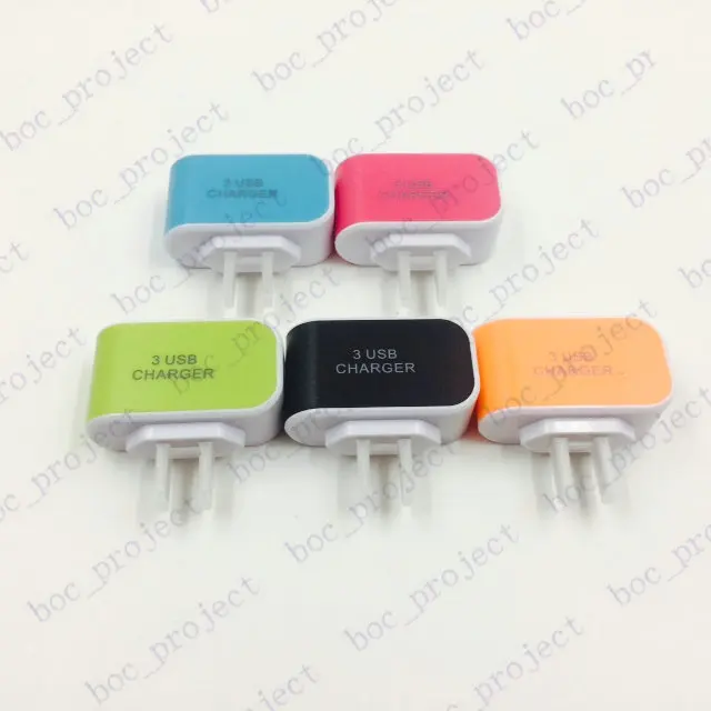 Внешний 3 USB настенное зарядное устройство адаптер для путешествий 5V 3.1A США