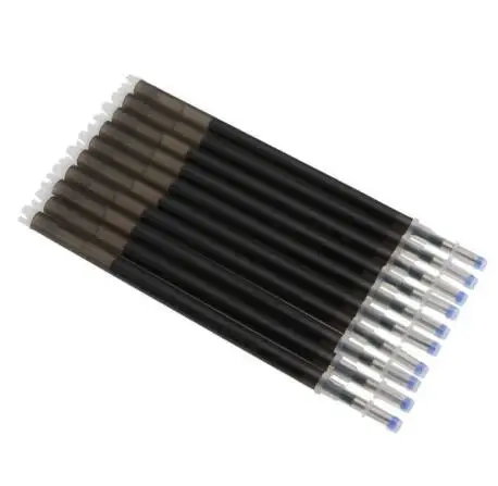 10pcs black 10Pcs Heat Erasable Refill Pens High Temperature Disappearing Fabric Marker Pen for Patchwork Fabric PU Leather Mark Sewing Tool - Цвет: 10pcs black