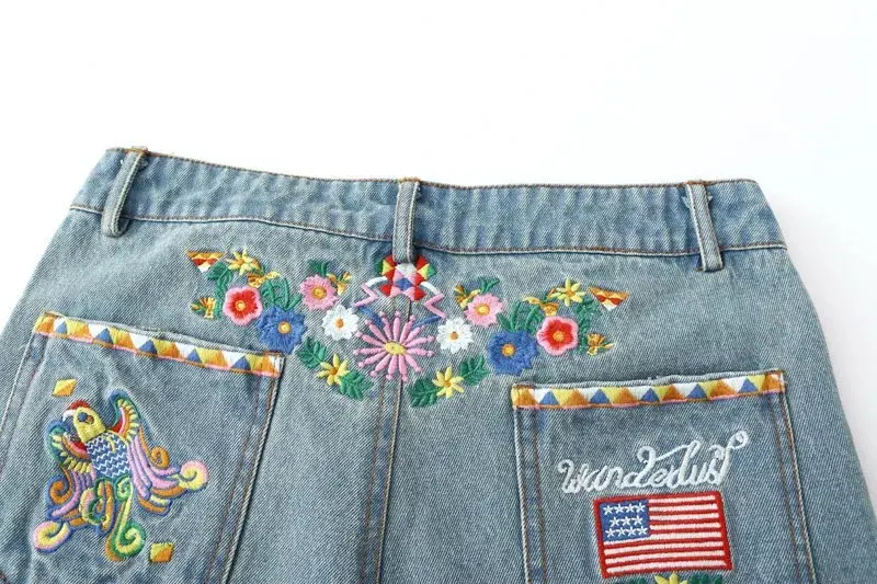 Вышитые ковбой моды костюм женский новый ультра-США Богемский ветер вышитые