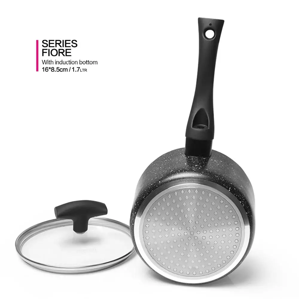 FISSMAN 1.7L сковорода для соуса со стеклянной крышкой антипригарный алюминий с