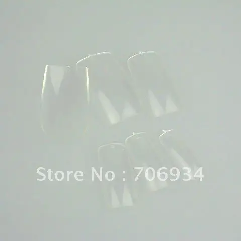 

500 Clear Nail Art False Fake Nail Tips With Nail Glue 5 bags/lot (500pcs/bag)