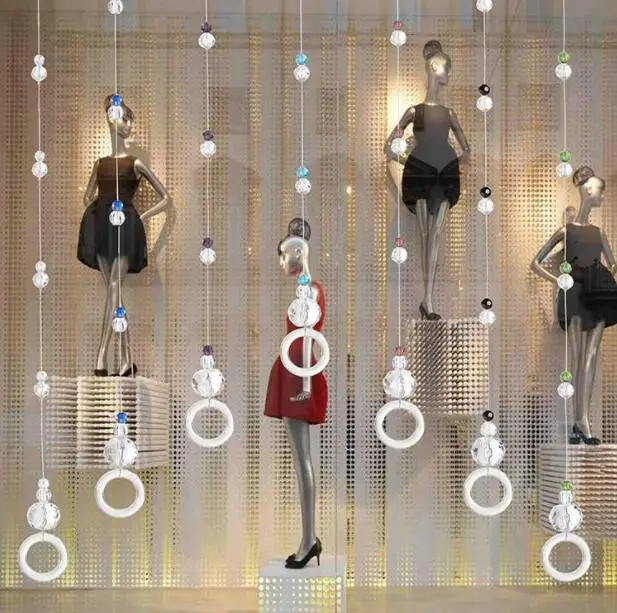 40 мм подвеска для одежды в виде кольца с хрустальными шариками подвесная цепочка