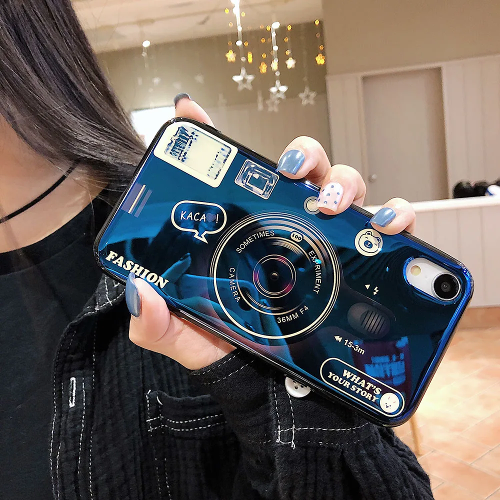 Чехол для телефона KISSCASE Blue-ray Camera Iphone 7 8 6s Plus милый мягкий силиконовый чехол камеры