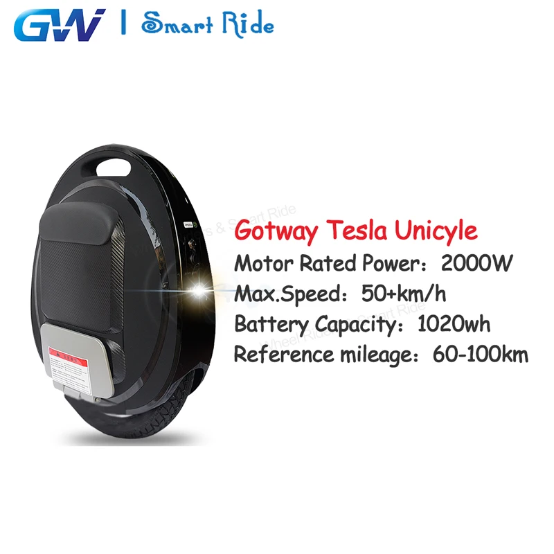 Tesla 1020wh USA Plu GotWay Tesla 16 дюймов 84 в Высокопроизводительный электрический Одноколесный велосипед 2000 Вт мотор, скорость 50 км/ч+ батарея 1020WH, life40-100km APP - Цвет: Tesla 1020wh USA Plu