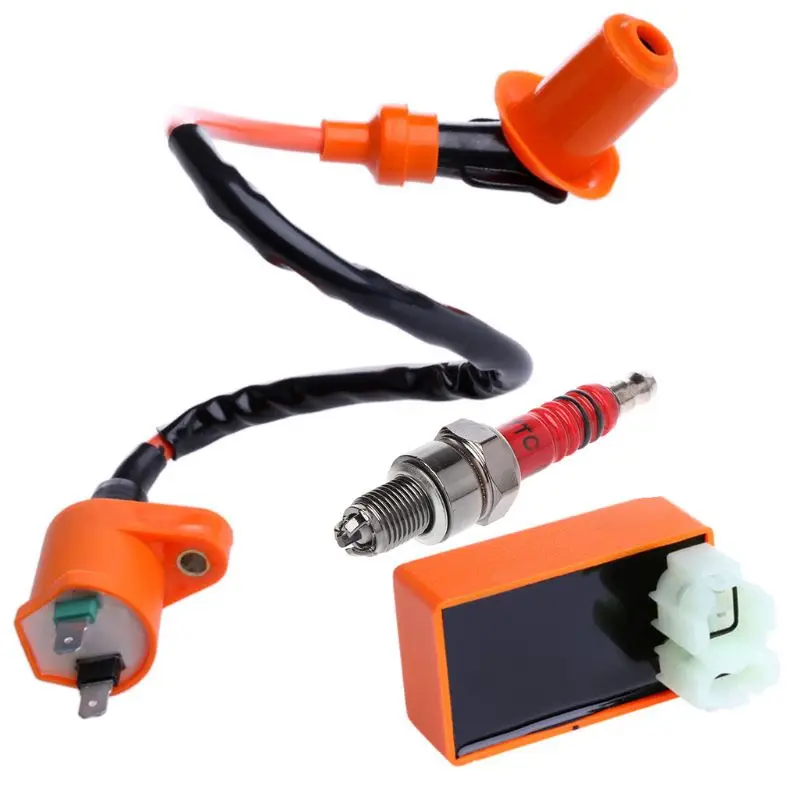 Новый комплект для гоночных мотоциклов катушка зажигания набор свечей GY6 50CC 125CC