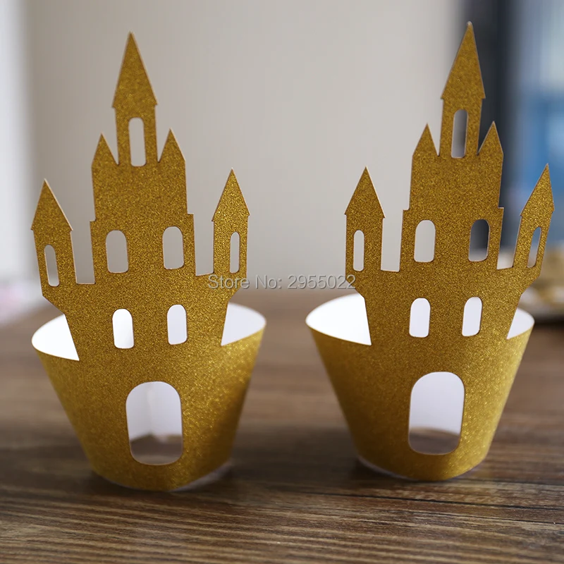 Блестящая золотая обертка для кексов s с замком рукава вечерние украшения