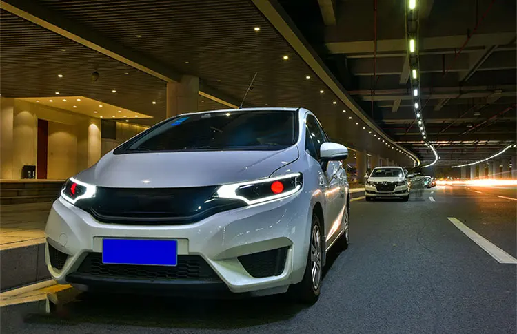 Светодиодные фары для Honda Fit 2014 2017 Автомобильные светодиодные двойные ксеноновые