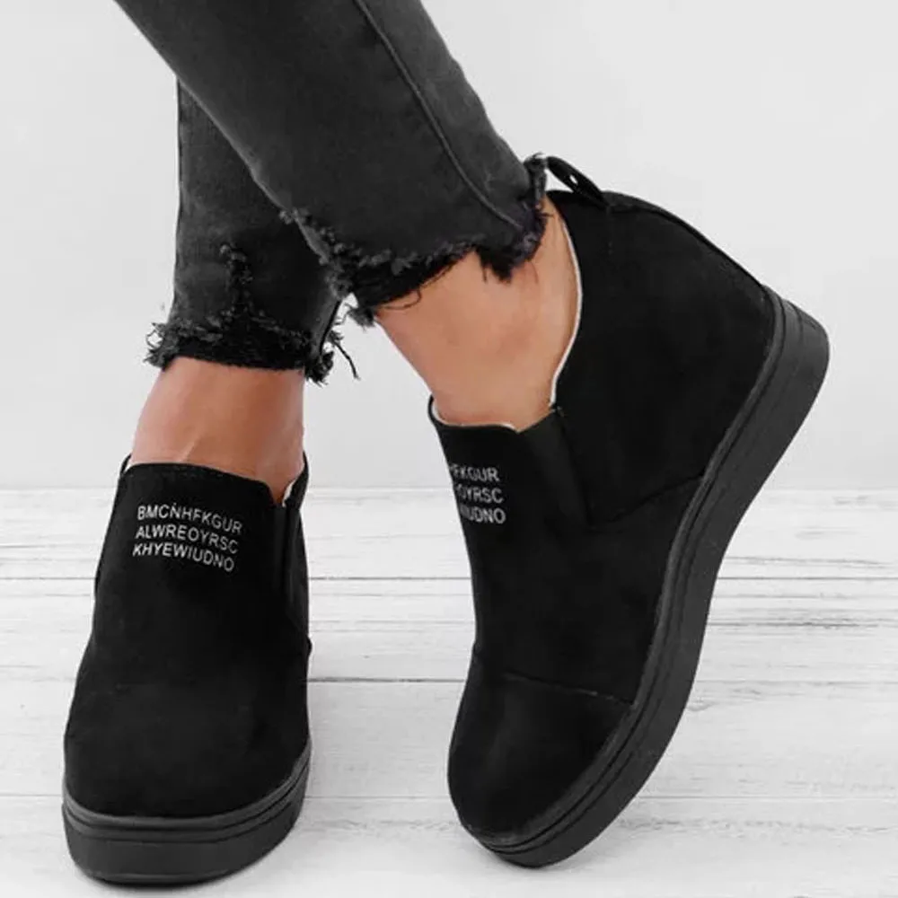 Women's Ladies Fashion Ankle Letter Increasing Wedges Martin Shoes Short Boots winter boots women warm snow#g8