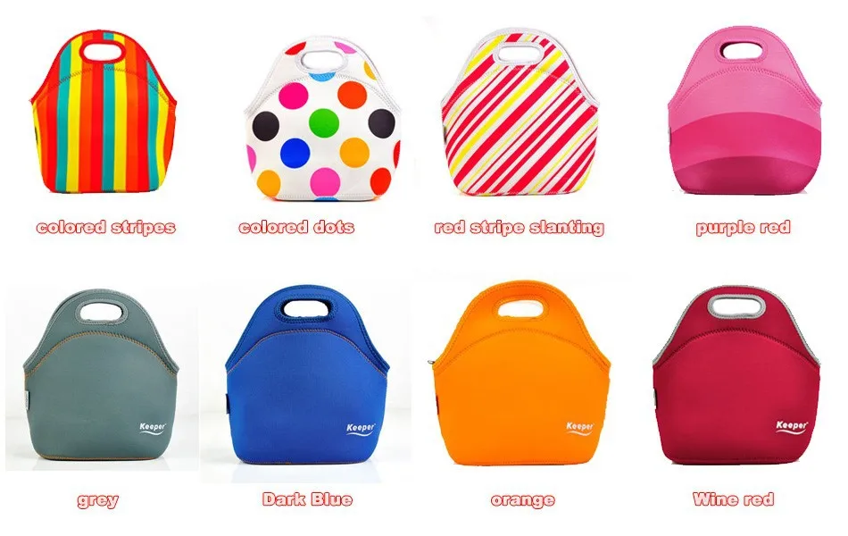 10 шт./лот тепловой сумки bolsa де franja 100% неопрен продукт обед lunch box мешок для детей