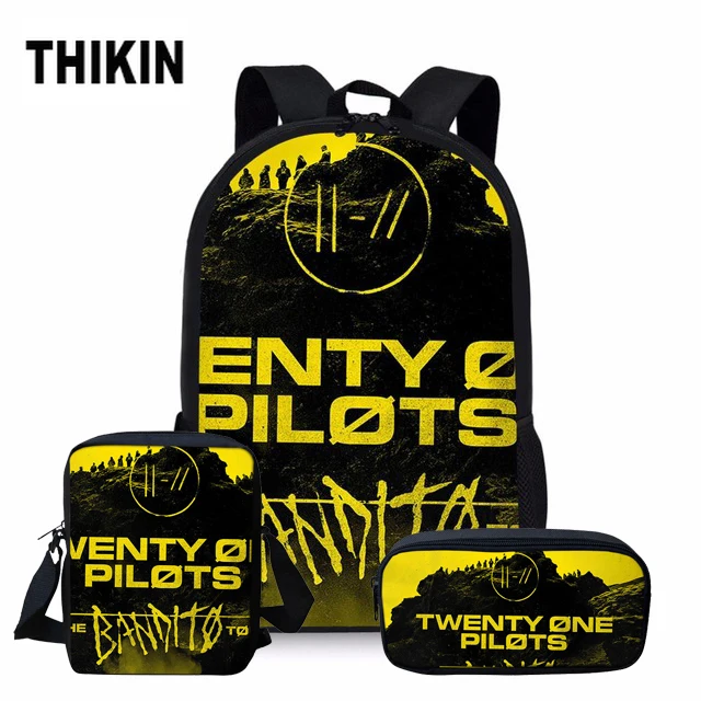 Тикин Twenty One Pilots печать Школьная Сумка Набор для девочек мальчиков хип хоп фанатов модный рюкзак подростковые персонализированные сумки для книг 3 шт
