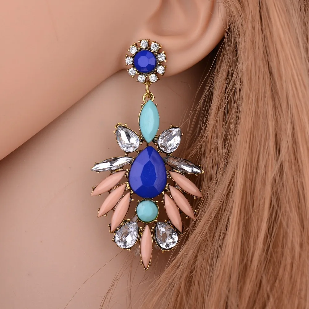 SexeMara New Jewelry 4 Colors Bohemia Ethnic Metal Pending Crystal Dangle Earrings For Women Christmas Gift | Украшения и