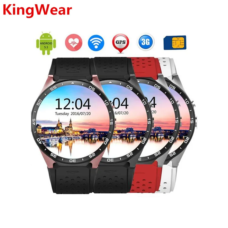 KingWear KW88 Android 5 1 Amoled Экран 3g Смарт часы телефон MTK6580 4 ядра 512 Мб Оперативная память