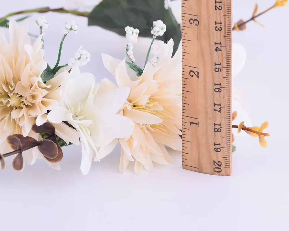 Цветочный венок короны лилий ручной работы CXADDITIONS для свадебной поездки на фестивали декоративное головное украшение для девушки с розами.