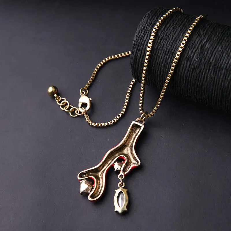 Ожерелье с эмалью Красного коралла изящные драгоценные камни Новое поступление